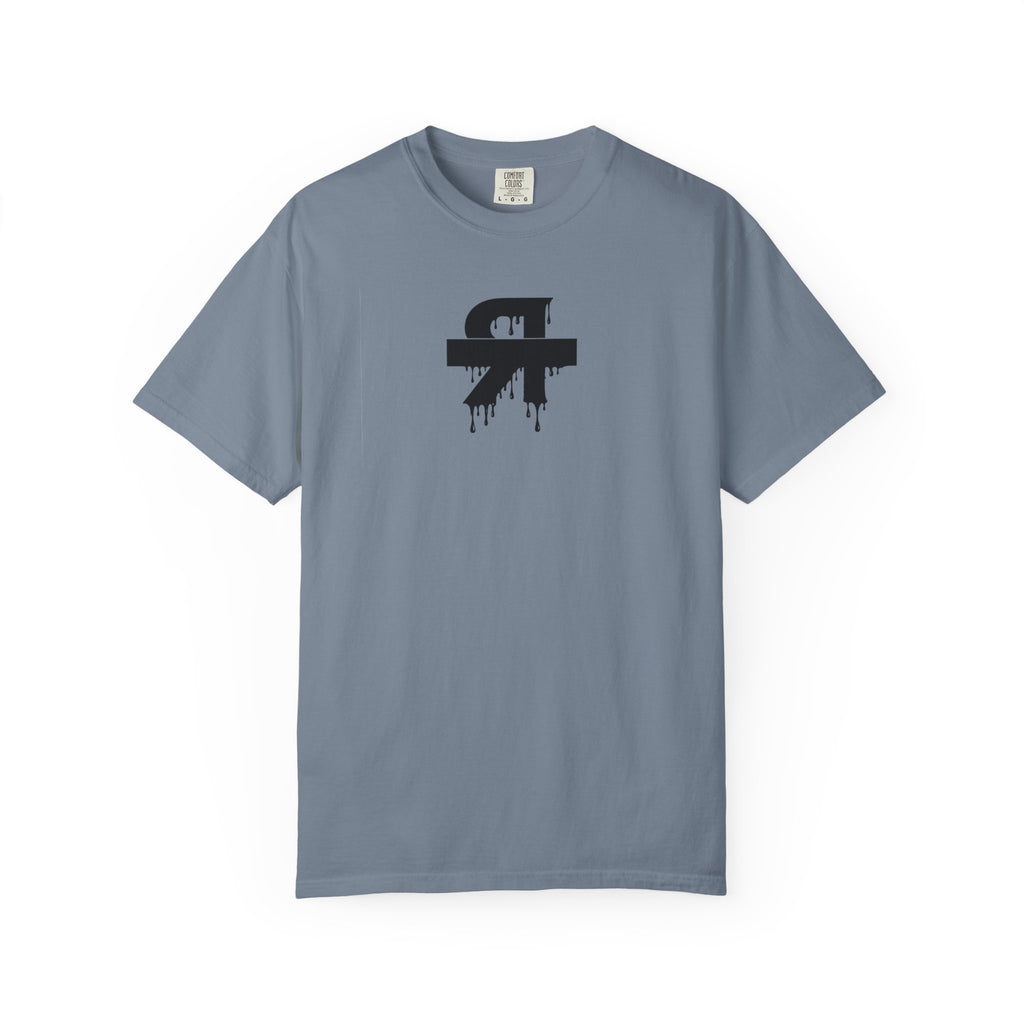 Gray t-shirt with bourbon graphic and text on a white background
