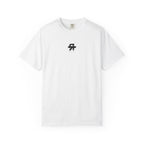 White t-shirt with 'unbothered' text on a white background