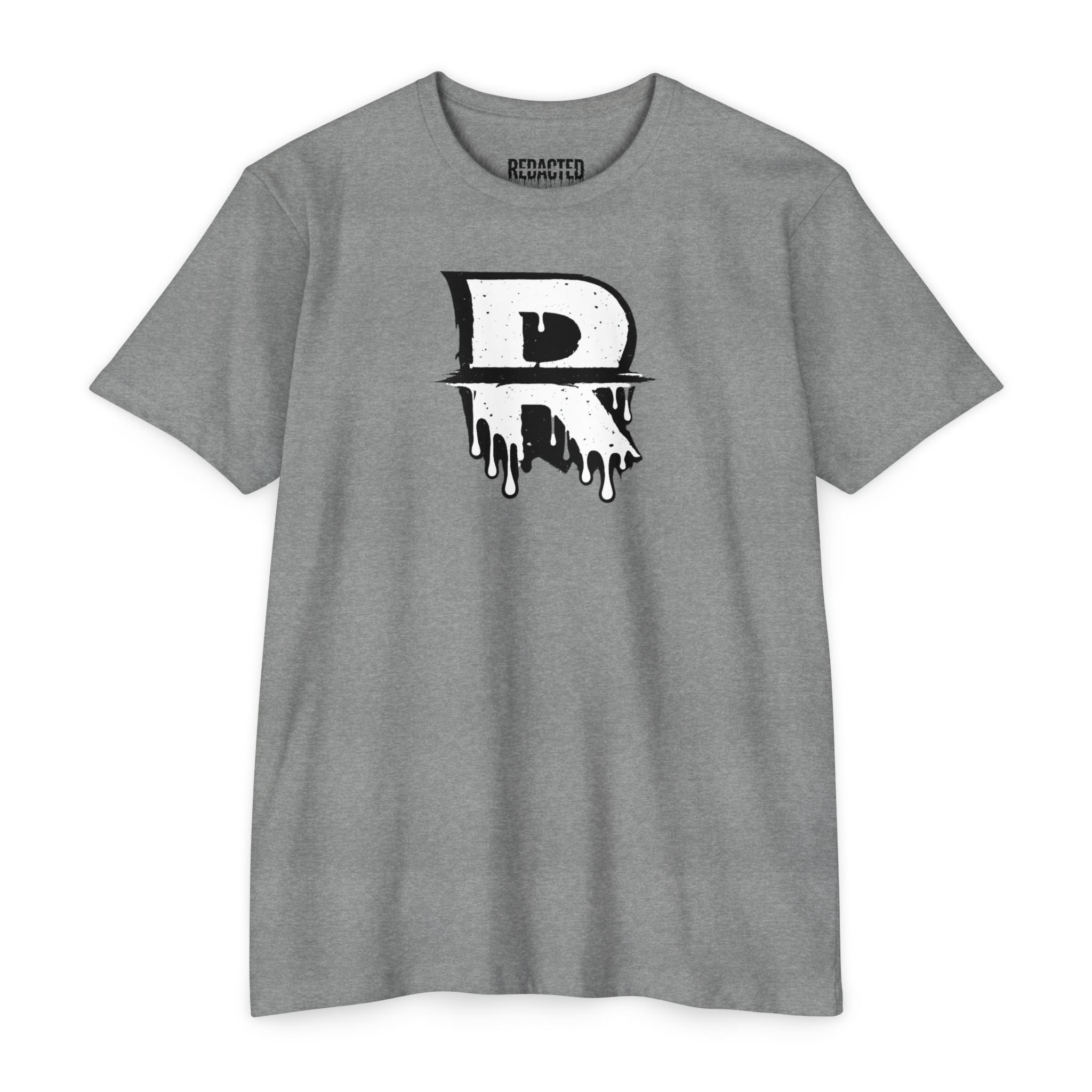 Redacted R Tee front view minimalist R logo paintball shirt