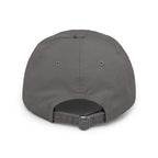 Charcoal strapback hat with [REDACTED] logo product shot back angle